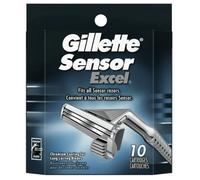 Electric razor and clipper - Electric razor and clipper accessories - Pack of 10 Gillette Sensor Excel blades 050-080-0002 (GILLETTE)