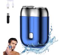Electric Razor for Men, 2025 Upgrade Electric Mini Shavers for Men, Rechargeable Waterproof Compact Electric Shaver, Double Head Razor, Wet & Dry Shaving Machine, Portable Razors (Blue)