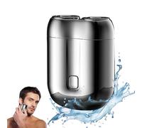 Electric Razor for Men, 2025 Upgraded Mens Electric Shavers for Men 2 in 1 Waterproof Cordless Rotary Beard Rechargeable Shaver, Double Head Razor for Face, Wet & Dry Use (Silver)