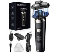 Electric Razor for Men, 4D Rotary Electric Shaver, 3-in-1 Magnetic Beard Trimmer Kit, Cordless Wet & Dry IPX6 Waterproof, LED Display, USB Charging, Men’s Grooming Kit, Father’s Day Gift for Dad