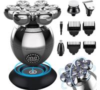 Electric Razor for Men, 5 in 1 Electric Shaver 7D Floating Cutter Head Base Charging Portable Men Beard Trimmer Clipper Skull Shaver Waterproof Shaving