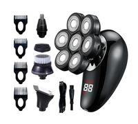 Electric Razor for Men, 5 in 1 Shaver Bald Head Hair Clipper Nose Trimmer 7D Floating Blade Head Shaving Beard Knife Rechargeable Razor(Black)