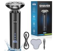 Electric Razor for Men, Men's Electric Shaver, 3-Blade Rotary Shaving System, Touch Switch, Type-C Fast Charging, LED Display, Travel Lock, 90+ Minutes Run Time