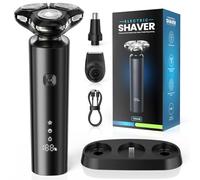 Electric Razor for Men, Rechargeable 2 Speed Adjustable Wet & Dry Electric Shavers with Charging Base, Nose Hair Trimmer, Sideburns Trimmer