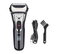 Electric Razor for Men,Rechargeable Cordless Foil Shaver for Face - Wet/Dry/Anti-Slip Waterproof Shavers with LED Display - Travel Lock (Black)