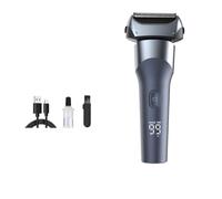 Electric Razor for Men,Rechargeable Cordless Foil Shaver for Face - Wet/Dry/Anti-Slip Waterproof Shavers with LED Display - Metal Handheld Design Light Gray