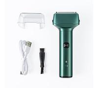 Electric Razor for Men with Pop-Up Trimmer, Wet/Dry Rechargeable Beard Trimmer with LED Indicator Light, Travel Lock, IPX5 Waterproof(Green)