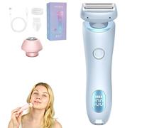 Electric Razor, on The Go Lady Shaver, 2-in-1 Wet and Dry, Gently Soothes, Slows Down Hair Growth, for Facial Face Lip Chin Underarm Legs (Blue)