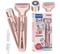Electric Razors for Women, Electric Shaver for Women, Painless 2 in 1 Hair Trimmer for Face Eyebrow Mustache Beard Arm Leg Armpit Bikini, Cordless Portable Rechargeable Hair Clipper Wet & Dry
