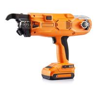 Electric Rebar Tying Tool, Automatic Machine with 2 Batteries, Bundling Range 26-40mm, Ties Single Knot 3 Times for Steel and Aluminum Strapping