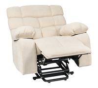 Electric Recliner Chair ARES with Footrest Fabric Light Beige