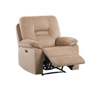 Electric Recliner Chair BERGEN with Footrest Velvet Light Beige