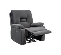 Electric Recliner Chair BERGEN Velvet Dark Grey