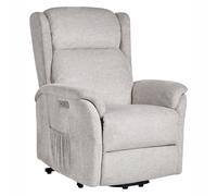 Electric Recliner Chair ELEGY With Footrest Fabric Light Grey