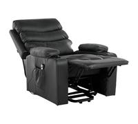 Electric Recliner Chair ETER Faux Leather Black