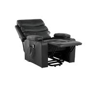Electric Recliner Chair ETER Faux Leather Black