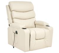 Electric Recliner Chair ETER with Footrest Faux Leather Beige