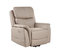 Electric Recliner Chair GLORIE with Massage Faux Leather Taupe