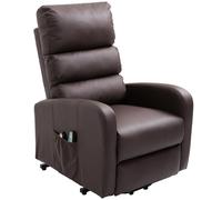 PU Leather Recliner Chair Heated Electric Massage Sofa Armchair W/ Remote Brown