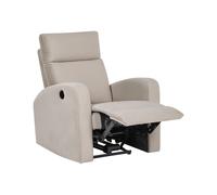 Electric Recliner Chair VERDAL with Footrest Velvet Beige