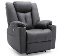 More4Homes Afton Electric Fabric Auto Recliner Armchair Gaming Usb Lounge Sofa Chair Charcoal