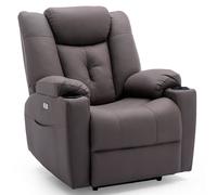 More4Homes Afton Electric Fabric Auto Recliner Armchair Gaming Usb Lounge Sofa Chair Brown