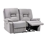 Electric Recliner Sofa 2 Seater BERGEN Velvet Grey