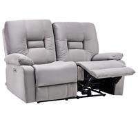 Electric Recliner Sofa 2 Seater BERGEN Velvet Grey