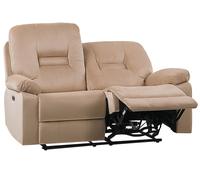 Electric Recliner Sofa 2 Seater BERGEN Velvet Light Beige with USB Port