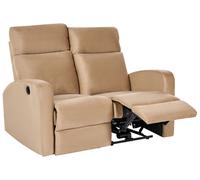 Electric Recliner Sofa 2 Seater VERDAL Velvet Light Brown