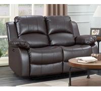 Electric Recliner Sofa In Brown Faux Leather 2 Seater Sofa