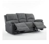 Electric Reclining Sofa, Corduroy Fabric Recliner 3 Seater Sofa - 3 Seater