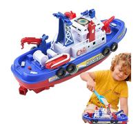 Electric Rescue Piccata - Battery Powered Fire Fighting Boat with Water Spray, Music, Lighting | Mobile Toys for the Little Features in Water, Bathroom, Beach Pisci