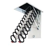 Electric Retractable Attic Stairs with Non-Slip Footings, Remote Control Extendable Ceiling Ladder for Hidden Access