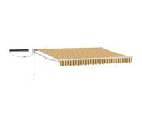 vidaXL Electric Retractable Awning Yellow, Grey and White 3 x 2.5 m