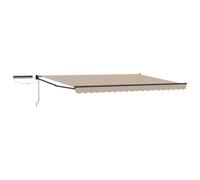 vidaXL Electric Retractable Awning Beige and White 3 x 2.5 m