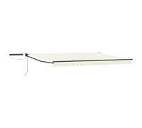 Electric Retractable Awning 5x Solar-Powered with Remote Control & Hand Crank, UV Protection for Patio, Garden, Pool - Durable Aluminum Construction in Cream & Anthracite