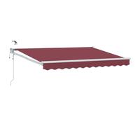 Electric Retractable Awning Bordeaux Red 3x2.5m Modern Automatic Awning with LED Expandable Patio Canopy Functional Sunshade for Outdoor Spaces