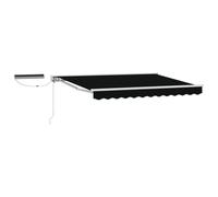 vidaXL Electric Retractable Awning Black and White 3 x 2.5 m
