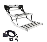 Electric Retractable Folding Steps for s 150 kg Capaci NonSlip Aluminum Easy to Install 12V Dual Layer Automatic Steps Perfect for Campers and Travel Trailers