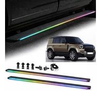 Electric Retractable Power Running Boards Compatible with LR Defender 130 L663 2023-2026 Auto Deploy Anti-Slip Side Steps Durable Aluminum Nerf Bars (with Side Light)