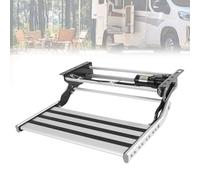 Electric Retractable RV Steps, Aluminum Telescopic Folding Entry Stair, LED Lights, Foldable Steps for Motorhomes and Campers, 12V Double Design, Easy Installation