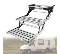 Electric Retractable RV Steps with LED Lighting, Non-Slip Rubber Feet, Easy Install Foldable Step for Camper Van Caravan Travel Trailer Motorhome, Heavy Duty Aluminum Alloy Frame