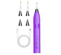 Electric Rhinestone Pen - Pink Cordless Making Tool 3 Levels Adjustable Speed Hot Fix Tips Set Ergonomic Handle Design D Technology