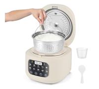 Electric Rice Cooker 3L (12.7Cup) Multi-functional Rice Cooker for 3-5 People, Low Sugar Rice Cook with 24h Timer Delay & Keep Warm, 10 Modes for White/Brown Rice, Porridge, Soup and Cakes