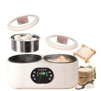 Electric Rice Cooker 6-in-1, 1.8L Double Slow Cooker with Non-stick Liners, Timer & Keep Warm Function, Includes Steamer Basket for Healthy Meals