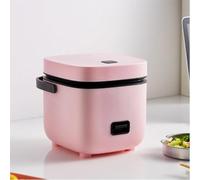 Electric Rice Cooker Small for 2, Microwave Rice Cooker Small Micro Rice Cooker 1.2 L, Cooker with Steamer,Pink