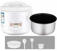 Electric Rice Cooker with Steamer, Nonstick Inner Pot, Keep Warm Function for Porridge & Soup, Serves 1-7, Includes Spoon, Ideal for Quick Meals