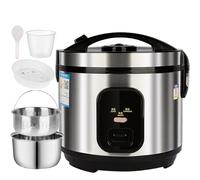 Electric Rice Cooker with Sugar Removal Technology, 304 Stainless Steel Liner & Steamer Basket, Perfect for Healthy Low-Carb Meals, Ideal for Families