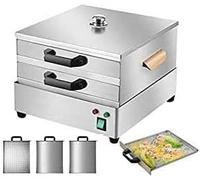 Electric Rice Noodle Rolls Machine, Stainless Steel Steamer with 3 Trays, 2-Layer Design for Steamed Vermicelli Rolls